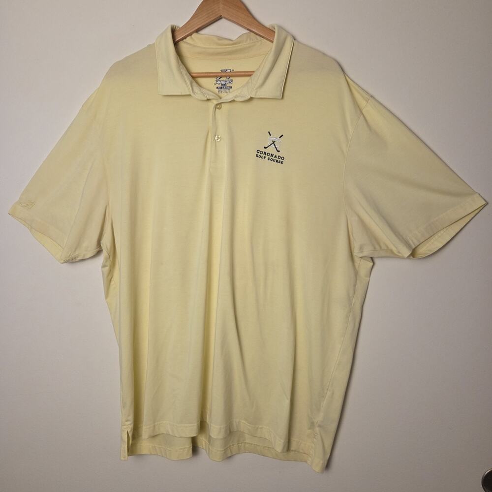 Ahead USA Coronado Golf Course Polo Shirt Mens 2XL XXL Yellow Short Sleeve S/S